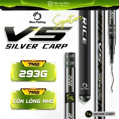 Cần câu đài V5 SILVER CARP RiceFishing carbon cao cấp CC-34 - Siêu nhẹ, chuyên câu chép, cá mè, giá chỉ 540k 7