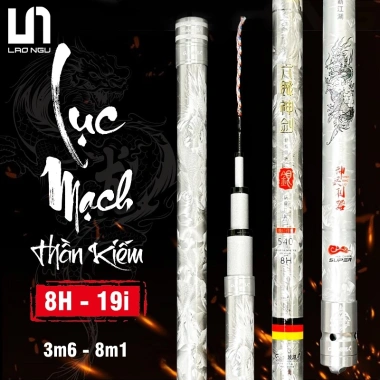 Cần câu tay lục mạch Thần Kiếm 8H bản săn carbon xoắn kèm ngọn phụ, giá ưu đãi 2 Cần câu tay lục mạch Thần Kiếm 8H bản săn carbon xoắn kèm ngọn phụ, giá ưu đãi 2