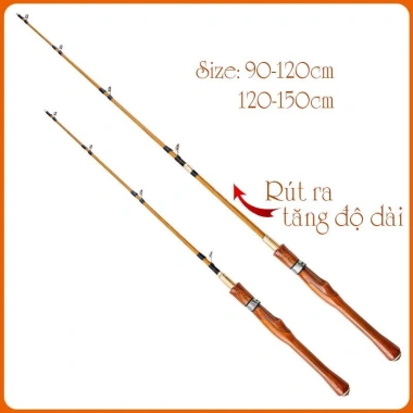 Cần câu tôm mực Ikada siêu dẻo, ngọn mềm, 2 mức độ dài tùy chỉnh, chỉ 99.000 VND