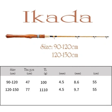 Cần câu tôm mực Ikada siêu dẻo, ngọn mềm, 2 mức độ dài tùy chỉnh, chỉ 99.000 VND