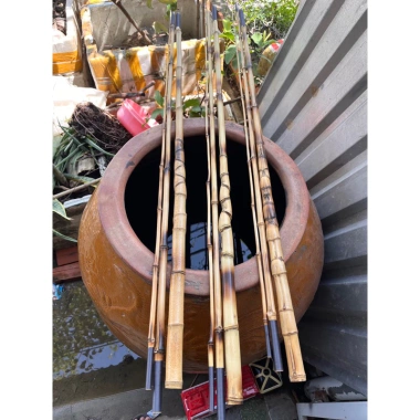 Cần câu trúc gốc đẹp 3 khúc dài 2-3,3m, khắc chữ theo yêu cầu, giảm giá 450.000 VNĐ 5
