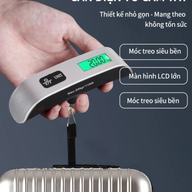 Cân Điện Tử AIODIY 50kg - Cầm tay, đo hành lý và thực phẩm, chỉ 62.273 VND
