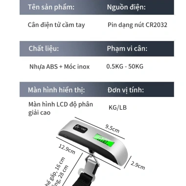 Cân Điện Tử AIODIY 50kg - Cầm tay, đo hành lý và thực phẩm, chỉ 62.273 VND 9 Cân Điện Tử AIODIY 50kg - Cầm tay, đo hành lý và thực phẩm, chỉ 62.273 VND 9