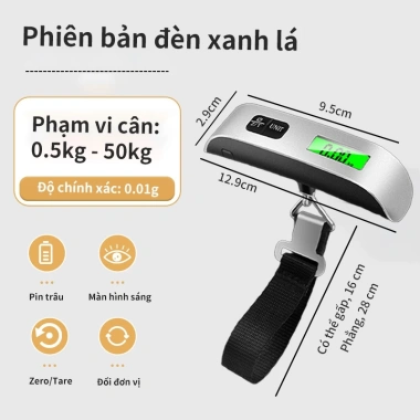 Cân Điện Tử AIODIY 50kg - Cầm tay, đo hành lý và thực phẩm, chỉ 62.273 VND
