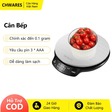 Cân Điện Tử Bếp CHWARES EK3.312 - Đo 0.1g/5kg, Màn hình LED, Dễ dọn dẹp, Giá 219.000₫