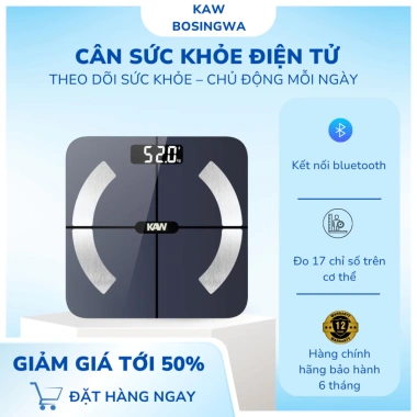 Cân điện tử Bluetooth đo sức khỏe 21 chỉ số - Bảo hành 12 tháng, Giá chỉ 256.000₫