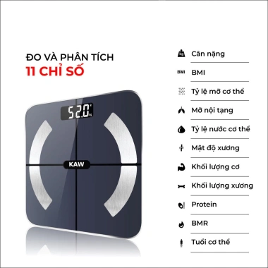 Cân điện tử Bluetooth đo sức khỏe 21 chỉ số - Bảo hành 12 tháng, Giá chỉ 256.000₫