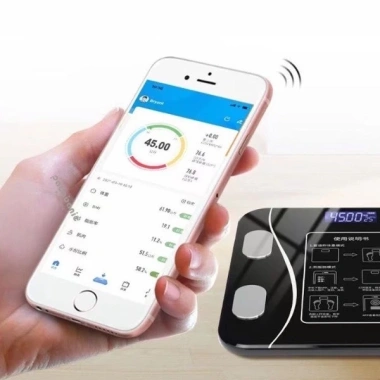 Cân điện tử Bluetooth sạc USB, phân tích chỉ số cơ thể, hiển thị nhiệt độ - Giá 100.000₫