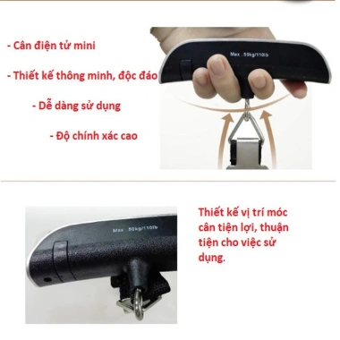 Cân điện tử cầm tay đa năng, đo cân hành lý nhanh, độ chính xác cao, 71.800 VND - Giảm 20%