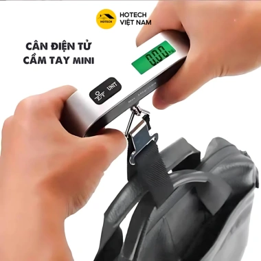 Cân điện tử cầm tay Hotech mini 50kg độ chính xác 10g có móc treo và đai buộc - Giá ưu đãi 74.250 VND