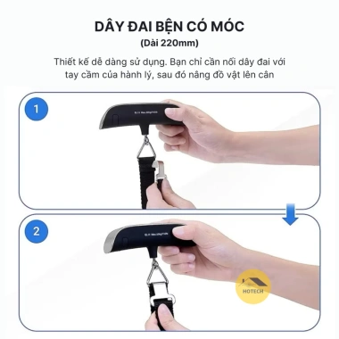 Cân điện tử cầm tay Hotech mini 50kg độ chính xác 10g có móc treo và đai buộc - Giá ưu đãi 74.250 VND 4 Cân điện tử cầm tay Hotech mini 50kg độ chính xác 10g có móc treo và đai buộc - Giá ưu đãi 74.250 VND 4