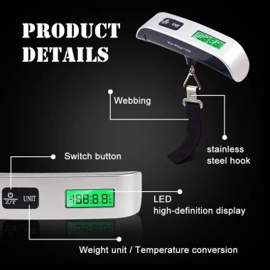 Cân Điện Tử Cầm Tay Mini 50Kg - Cân Hành Lý, Nhỏ gọn, Chính xác, Giá 73.000 6