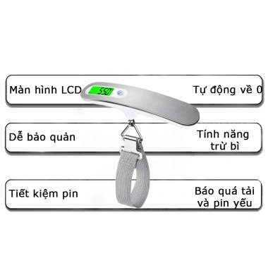 Cân Điện Tử Cầm Tay Mini 50kg Chính Xác Cao, Cân Valy Dễ Dàng, Kèm Pin Tela Shop 5