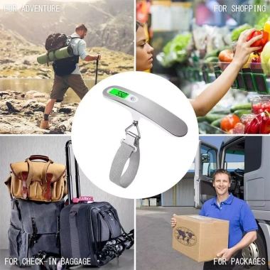 Cân Điện Tử Cầm Tay Mini 50kg Chính Xác Cao, Cân Valy Dễ Dàng, Kèm Pin Tela Shop 9