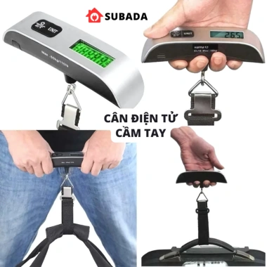 Cân điện tử cầm tay Subada 50kg, móc treo, đai buộc, độ chính xác 10g
