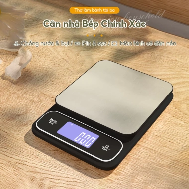 Cân điện tử chống nước 5kg/0.1g - Cân thực phẩm và pha chế, giá chỉ 55.000₫
