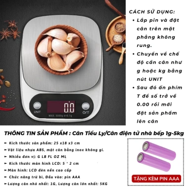 Cân điện tử chống nước 5kg/0.1g - Cân thực phẩm và pha chế, giá chỉ 55.000₫ 10 Cân điện tử chống nước 5kg/0.1g - Cân thực phẩm và pha chế, giá chỉ 55.000₫ 10