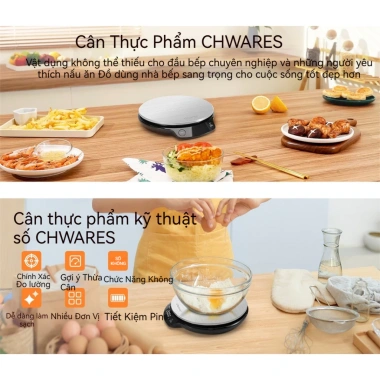 Cân điện tử CHWARES màn hình LED độ phân giải cao, độ chính xác 0.1g/1g, chuyển đổi đa đơn vị, giảm giá nhanh.