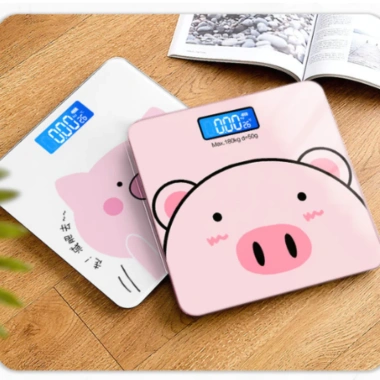 Cân điện tử cường lực 180kg - Hình con heo hot trend, đo sức khỏe chính xác, kèm pin, giá 136k 3