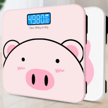 Cân điện tử cường lực 180kg - Hình con heo hot trend, đo sức khỏe chính xác, kèm pin, giá 136k 5
