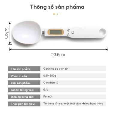 Cân điện tử gia đình 0.1g đa năng 500g, cân pha cà phê, làm bánh, thực phẩm kèm thìa đong - 55.000 VND