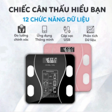 Cân điện tử HGHOME Bluetooth sạc USB, phân tích cơ thể, tải 180kg - 99.500 VND 5 Cân điện tử HGHOME Bluetooth sạc USB, phân tích cơ thể, tải 180kg - 99.500 VND 5