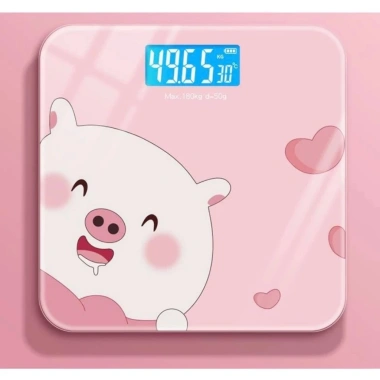 Cân điện tử hình heo hồng mặt kiếng 180kg - Cân sức khỏe gia đình, giảm giá 99.000đ