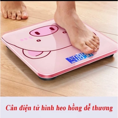 Cân điện tử hình heo hồng mặt kiếng 180kg - Cân sức khỏe gia đình, giảm giá 99.000đ