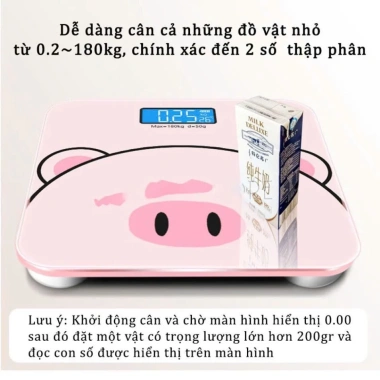 Cân điện tử hình lợn dễ thương - Độ bền cao, tặng pin, cân sức khoẻ, 89.000₫ 4