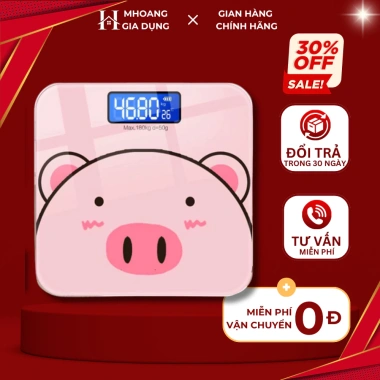 Cân điện tử hình lợn hồng mini dùng pin - Tiện lợi cho nhà bếp, giá chỉ 85.000₫