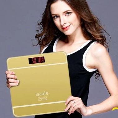 Cân điện tử Iscale mặt gương, đo cân nặng, nhiệt độ, chính xác, sức khỏe 180kg - 75.000