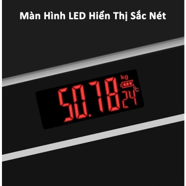 Cân điện tử Iscale mặt gương, đo cân nặng, nhiệt độ, chính xác, sức khỏe 180kg - 75.000