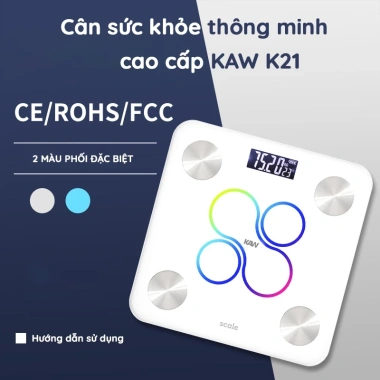 Cân Điện Tử KAW 21 chỉ số, Bluetooth kết nối điện thoại, giá 229.000₫ 10 Cân Điện Tử KAW 21 chỉ số, Bluetooth kết nối điện thoại, giá 229.000₫ 10