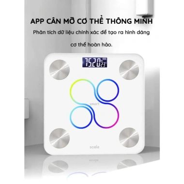 Cân Điện Tử KAW LCD Lớn, Bluetooth Kết Nối, Phân Tích 7 Chỉ Số Cơ Thể - 229.000₫