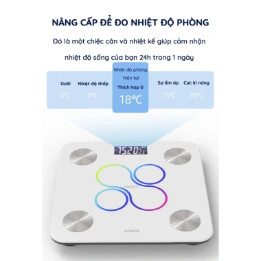 Cân Điện Tử KAW LCD Lớn, Bluetooth Kết Nối, Phân Tích 7 Chỉ Số Cơ Thể - 229.000₫ 7 Cân Điện Tử KAW LCD Lớn, Bluetooth Kết Nối, Phân Tích 7 Chỉ Số Cơ Thể - 229.000₫ 7