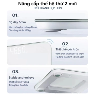 Cân Điện Tử Lenovo 180KG LED Độ Chính Xác Cao, Thiết Kế Nhỏ Gọn Cho Gia Đình 188.999đ 4