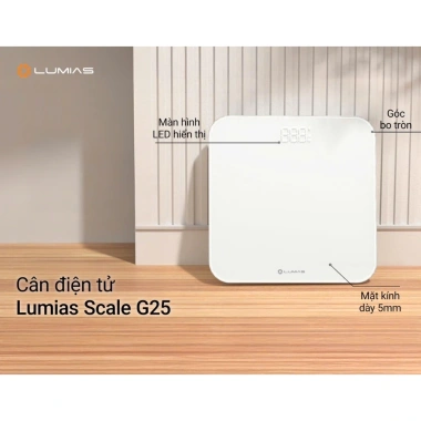 Cân điện tử Lumias Scale G25 - Thiết kế chắc chắn, hiện đại, phân tích chỉ số cơ thể, giá chỉ 299.000 VND
