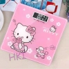 Cân điện tử mặt kính cường lực cao cấp, kèm pin, thiết kế mèo Kitty Labubu và Heo gấu vui nhộn, cân sức khỏe 79.000₫