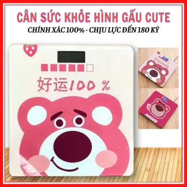 Cân điện tử mặt kính cường lực cao cấp, kèm pin, thiết kế mèo Kitty Labubu và Heo gấu vui nhộn, cân sức khỏe 79.000₫ 6