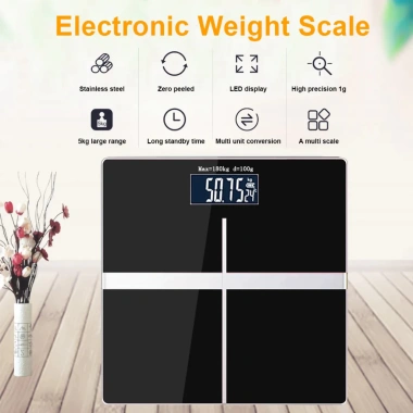 Cân điện tử mặt kính cường lực IP siêu chắc đo cân nặng 180kg và nhiệt độ phòng, chính xác 100% - Giá chỉ 75.000₫ 9