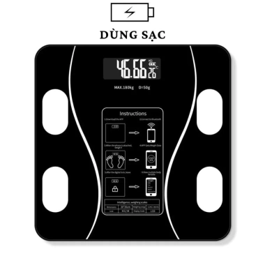 Cân điện tử METIS sạc USB, Bluetooth, phân tích cơ thể, tải 180kg - 101.000đ