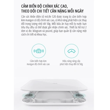 Cân điện tử miLife S20 – Theo dõi cân nặng, gầy béo 5‑180kg, giảm còn 166k