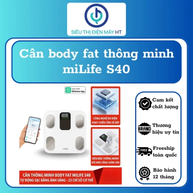 Cân điện tử miLife S20 – Theo dõi cân nặng, gầy béo 5‑180kg, giảm còn 166k
