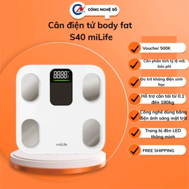 Cân điện tử miLife S20/S40 - Phân tích mỡ, béo phì, nước, công nghệ số, giá 175k