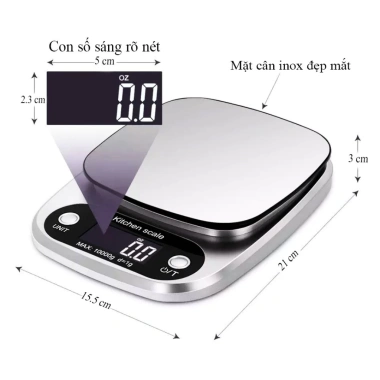 Cân Điện Tử Mini 10kg/5kg 0.1g Hợp Kim Thép, Chính Xác Cao, Tặng Pin, Bảo Hành 1 Năm - Giá 219k