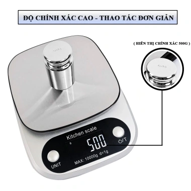 Cân Điện Tử Mini 10kg/5kg 0.1g Hợp Kim Thép, Chính Xác Cao, Tặng Pin, Bảo Hành 1 Năm - Giá 219k