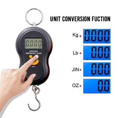 Cân điện tử mini 50kg cầm tay móc treo mặt cười, pin, đo ký gam, cân thực phẩm nhà bếp 40kg - Giá 45.000 VND 5