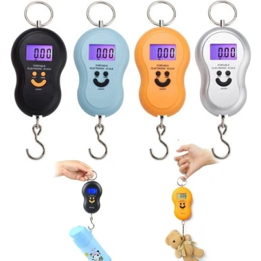 Cân điện tử mini 50kg cầm tay móc treo mặt cười, pin, đo ký gam, cân thực phẩm nhà bếp 40kg - Giá 45.000 VND 8