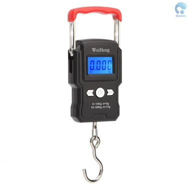 Cân điện tử mini 50kg, độ chính xác 5g, màn hình LCD, móc treo tiện lợi 2