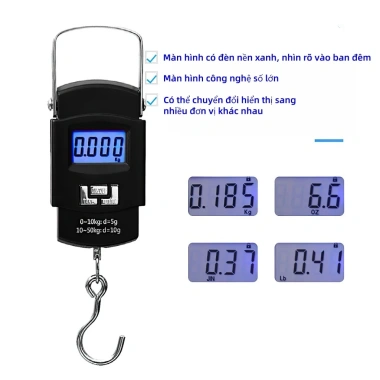 Cân điện tử mini 50kg độ chính xác cao, màn hình LCD sáng, đa năng cầm tay nhỏ gọn - chỉ 59.000₫
